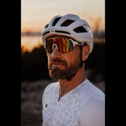 Force ELECTRA bílé cyklistické brýle, červené revo sklo