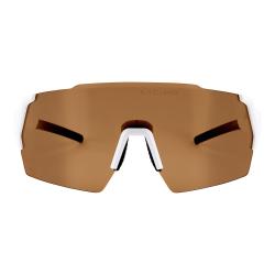 Force ELECTRA biele cyklistické okuliare - hnedé zrkadlové sklo