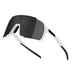 Force GLARE bílé, černé zrc. sklo cyklistické brýle