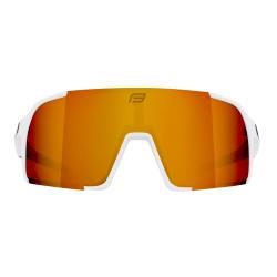 Force GLARE biele, červené zrkadlové sklo cyklistické okuliare