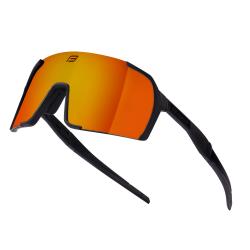 Force GLARE černé, červené zrc. sklo cyklistické brýle
