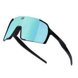 Force GLARE čierne, modré zrkadlové sklo cyklistické okuliare