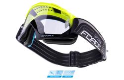 Force GRIME sjezdové brýle černo-fluo, čiré sklo