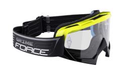 Force GRIME sjezdové brýle černo-fluo, čiré sklo