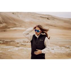 Force GRIP bílé cyklistické brýle - modrá revo skla