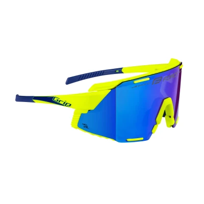 Force GRIP fluo cyklistické brýle - modrá revo skla