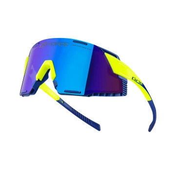 Force GRIP fluo cyklistické brýle - modrá revo skla
