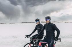 Force MANTRA bílé cyklistické brýle - fialové zrc. sklo