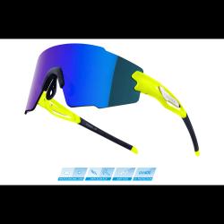 Force MANTRA fluo cyklistické brýle - modré zrc. sklo Force MANTRA fluo cyklistické brýle - modré zrc. sklo