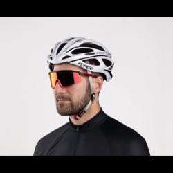 Force SONIC černo-červené cyklistické brýle - červená zrc. skla