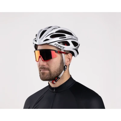 Force SONIC černo-červené cyklistické brýle - červená zrc. skla