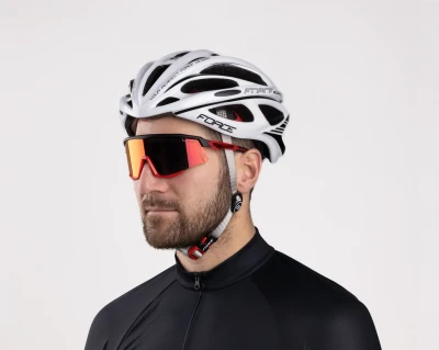Force SONIC černo-červené cyklistické brýle - červená zrc. skla