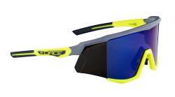 Force SONIC šedo-fluo cyklistické brýle - modro-fial. zrc. skla
