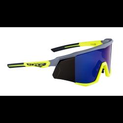 Force SONIC šedo-fluo cyklistické brýle - modro-fial. zrc. skla