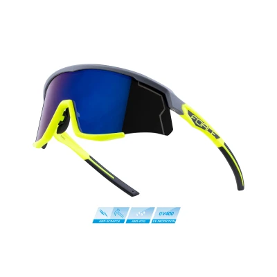 Force SONIC šedo-fluo cyklistické brýle - modro-fial. zrc. skla Force SONIC šedo-fluo cyklistické brýle - modro-fial. zrc. skla