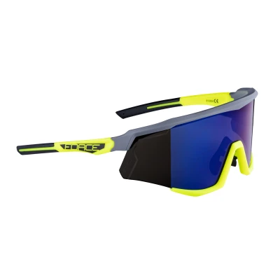 Force SONIC šedo-fluo cyklistické brýle - modro-fial. zrc. skla