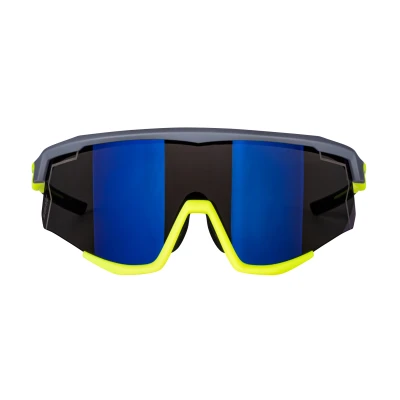 Force SONIC šedo-fluo cyklistické brýle - modro-fial. zrc. skla