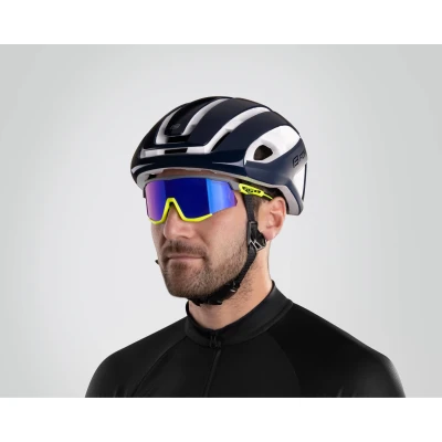 Force SONIC šedo-fluo cyklistické brýle - modro-fial. zrc. skla