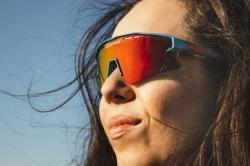 Force SPECTER modro-červené cyklistické brýle - červené zrc. sklo