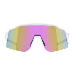 Force STRIVE biele, fialovo-žlté zrk. sklo - cyklistické okuliare