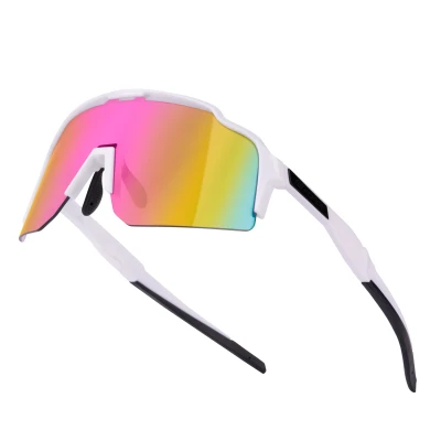 Force STRIVE bílé, růžové zrc. sklo - cyklistické brýle
