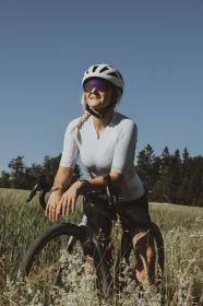 Force STRIVE černé, fialovo-žluté zrc. sklo - cyklistické brýle