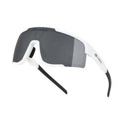 Force ZENITH bílé cyklistické brýle, černé zrc. sklo