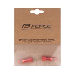 Čepičky galuskového ventilku s klíčem,hliník,červn