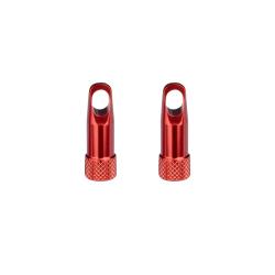 Čiapky galuskového ventilčeka s kľúčom,hliník,červená