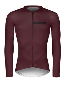 Force CHARM bordó cyklistický dres - dlouhý rukáv + Force ACTION černé cyklokraťasy