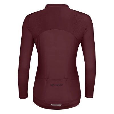 Force CHARM bordo dámský cyklodres - dlouhý rukáv POUZE XL (VÝPRODEJ)