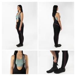 Force CHARM LADY růžový cyklodres - dl. rukáv + Force REFLEX LINE LADY černo-růžové cyklokalhoty