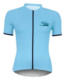 Force CHARM světle modrý cyklistický dres + Force CHARM LADY černé cyklokraťasy