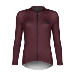 Force CHARM bordo dámský cyklodres - dlouhý rukáv
