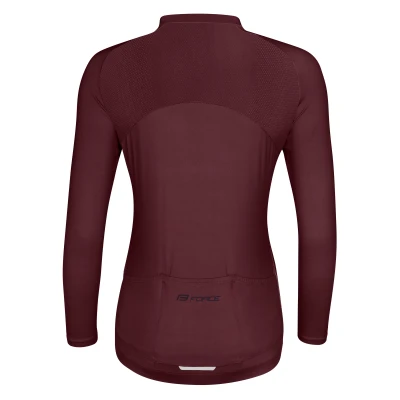 Force CHARM bordo dámský cyklodres - dlouhý rukáv