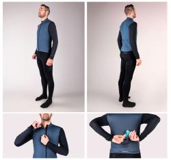 Force ENDLESS modro-černý cyklodres - dlouhý rukáv