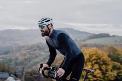 Force ENDLESS modro-čierny cyklodres - dlhý rukáv