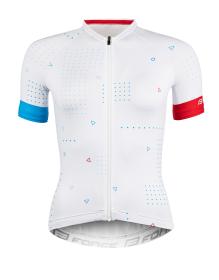 Force GAME bílý dámský cyklodres - kr. rukáv