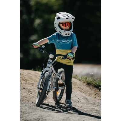 Force KID MTB CHEERY modro-limetkový dětský dres