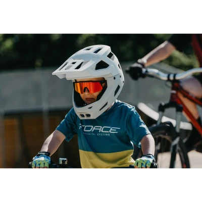 Force KID MTB CHEERY modro-limetkový dětský dres