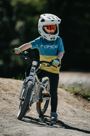 Force KID MTB CHEERY modro-limetkový dětský dres