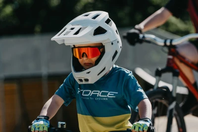 Force KID MTB CHEERY modro-limetkový dětský dres