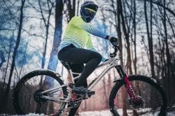 Force MTB ANGLE fluo-modrý cyklodres - dl. rukáv