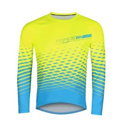 Force MTB ANGLE fluo-modrý cyklodres - dl. rukáv
