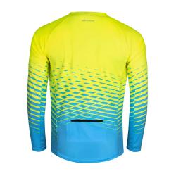 Force MTB ANGLE fluo-modrý cyklodres - dl. rukáv