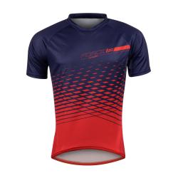 Force MTB ANGLE modro-červený cyklistický dres - kr. rukáv