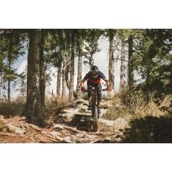 Force MTB ANGLE modro-červený cyklistický dres - kr. rukáv