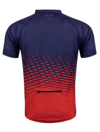 Force MTB ANGLE modro-červený cyklistický dres - kr. rukáv