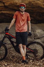 Force MTB MOUNT cihlový cyklistický dres - krátký rukáv