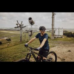 Force MTB MOUNT tm.modrý cyklistický dres - krátký rukáv